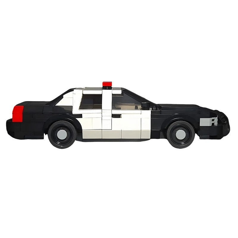 Classic Police Interceptor Sedan MOC Building Kit | Vintage Vehicle Model - 9