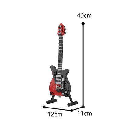 Classic Rock Electric Guitar Building Kit with Display Stand | LEGO-Compatible MOC - 3