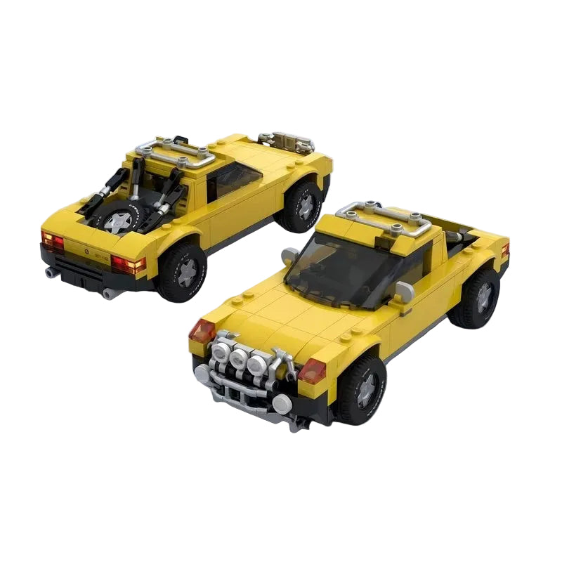 Classic Safari Rally Car MOC Building Kit | 8-Wide Sports Car Model - 1