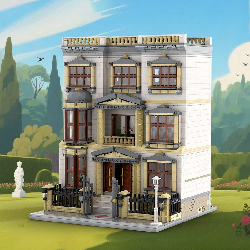 Classicism Villa MOC Building Kit | Elegant Historic Architecture Model - 3