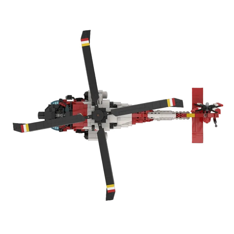 Coast Guard Jayhawk Rescue Helicopter Building Kit | LEGO-Compatible MOC - 3