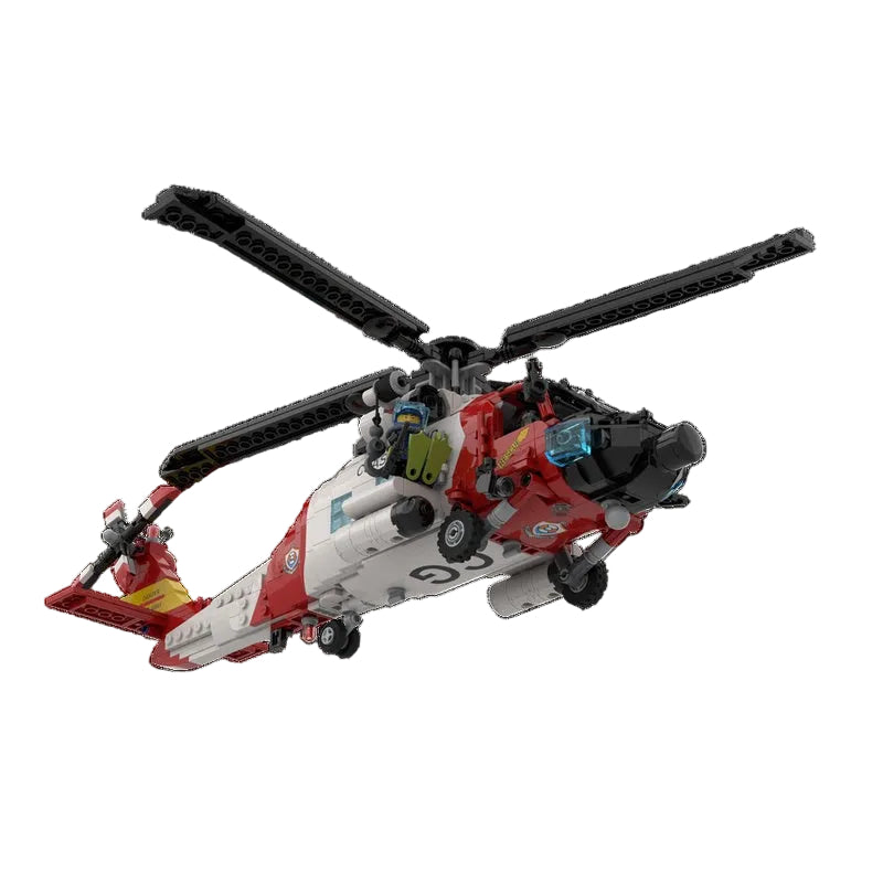 Coast Guard Jayhawk Rescue Helicopter Building Kit | LEGO-Compatible MOC - 4