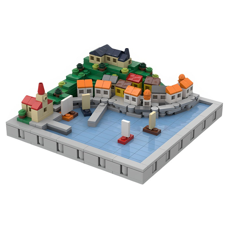 Coastal Village Harbor Diorama MOC Building Kit - 1