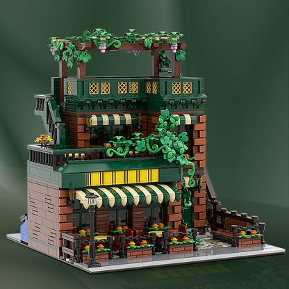Coffeehouse MOC Building Kit Cozy Café Architecture Model - 2