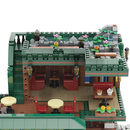 Coffeehouse MOC Building Kit Cozy Café Architecture Model - 3