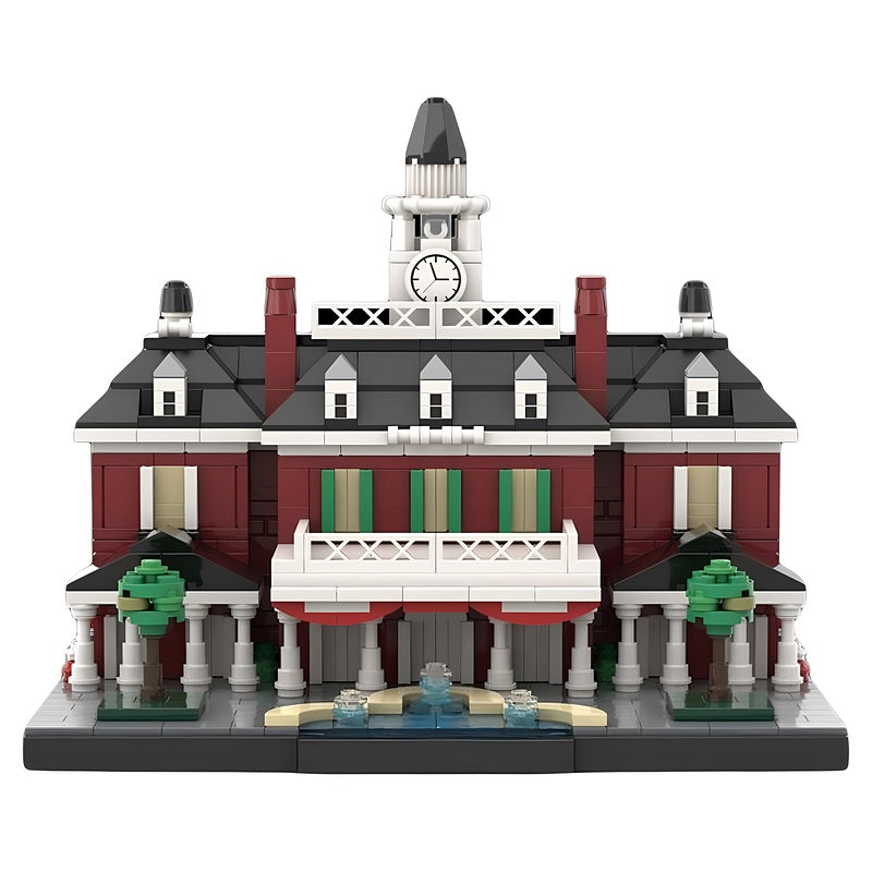 Colonial American Pavilion Clock Tower MOC Building Kit - 1