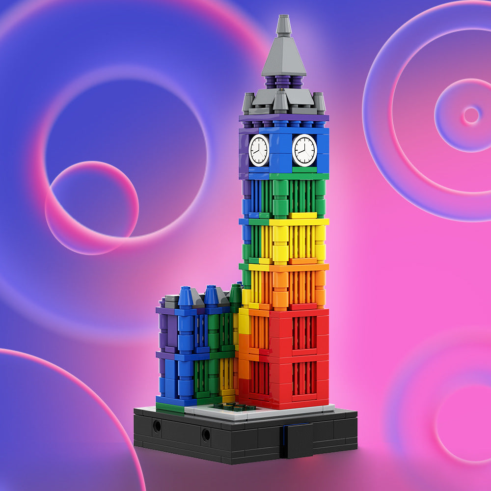 Colorful Big Ben II Building Kit | LEGO-Compatible MOC - 2