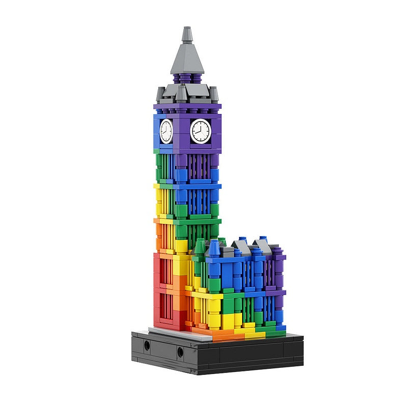 Colorful Big Ben MOC Historic Clock Tower Architecture Building Kit - 5