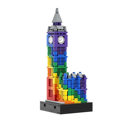Colorful Big Ben MOC Historic Clock Tower Architecture Building Kit - 5
