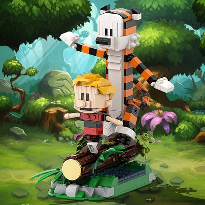 Comic Boy And Tiger Friends MOC Character Figure Building Kit - 3