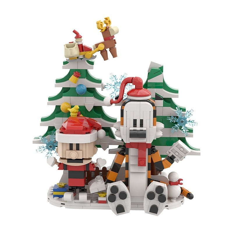 Comic Tiger And Boy MOC Building Kit | Christmas Character Display - 1