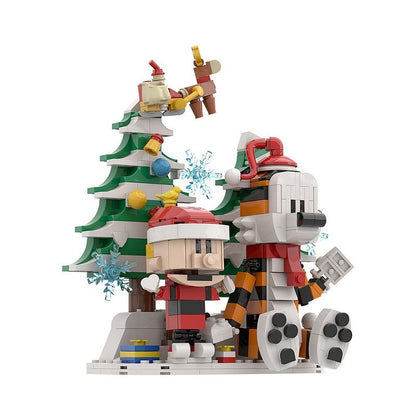 Comic Tiger And Boy MOC Building Kit | Christmas Character Display - 2