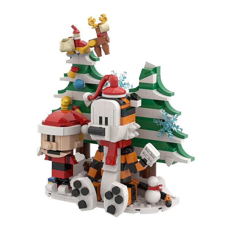 Comic Tiger And Boy MOC Building Kit | Christmas Character Display - 6