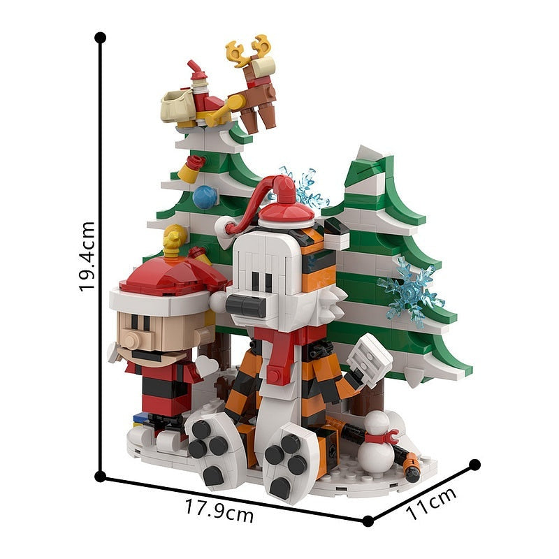 Comic Tiger And Boy MOC Building Kit | Christmas Character Display - 7