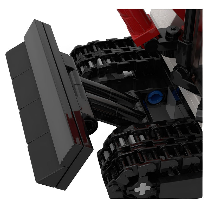 Compact Tracked Excavator With Dozer Blade MOC Building Kit - 4