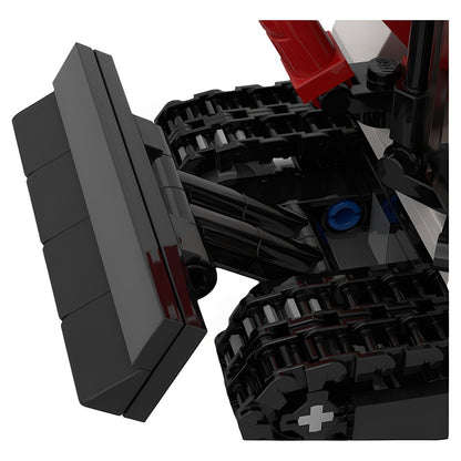 Compact Tracked Excavator With Dozer Blade MOC Building Kit - 4