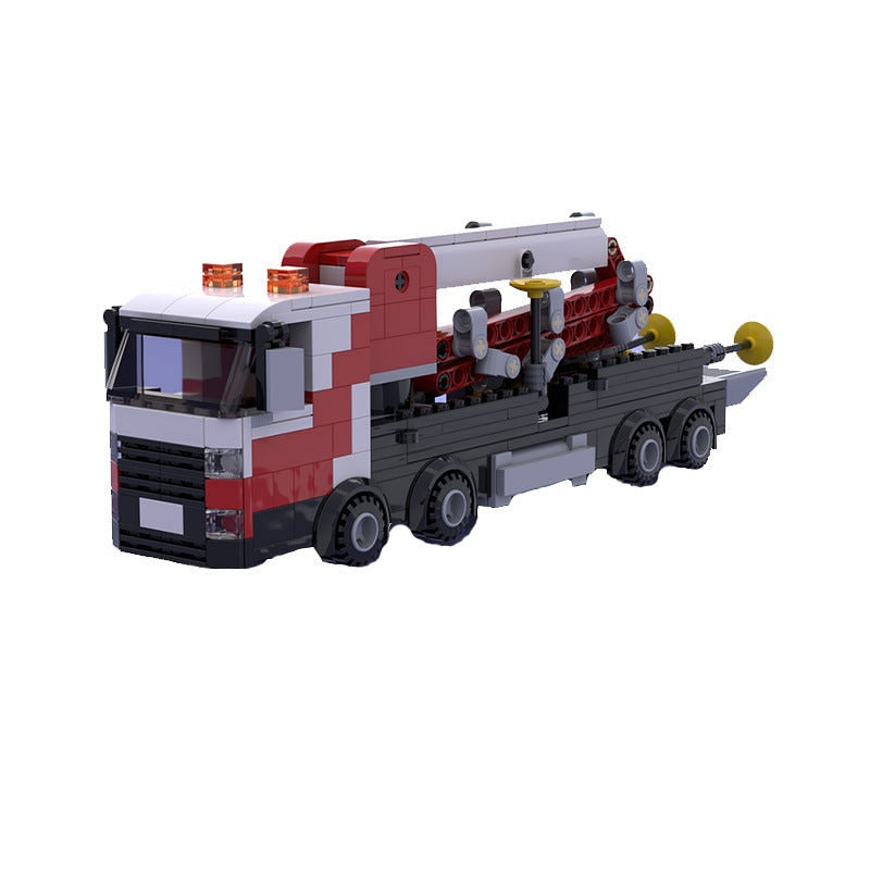 Concrete Pump Truck MOC Building Kit | Construction Vehicle Model - 1
