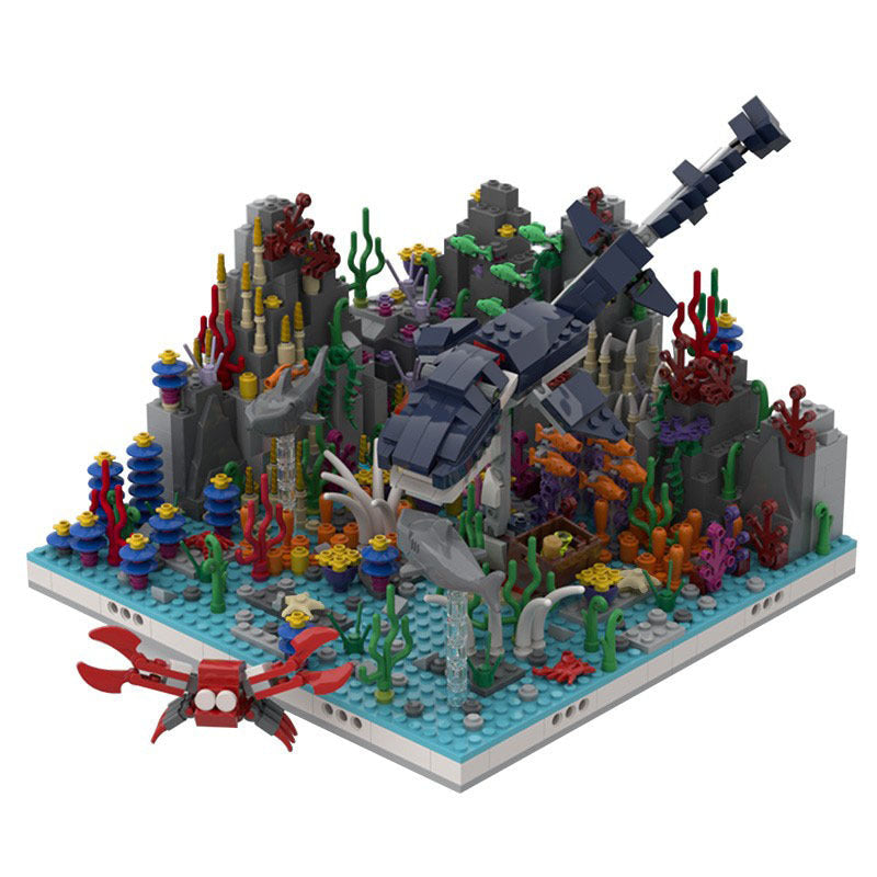 Coral Reef + Sea Dinosaur Building Kit | LEGO-Compatible MOC - 1