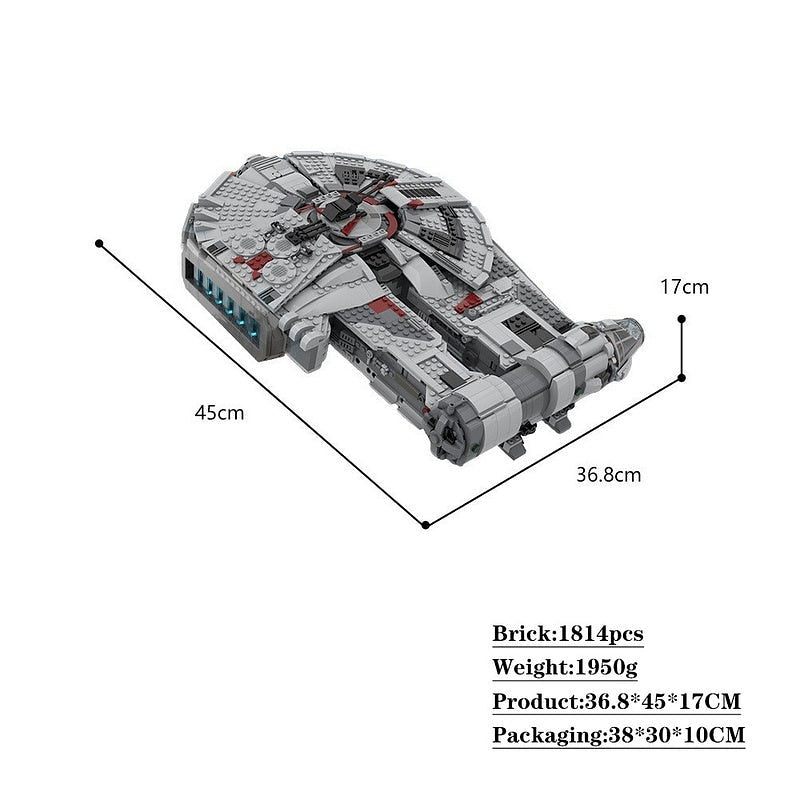 Corellian-Style Light Freighter MOC Spaceship Building Kit - 3