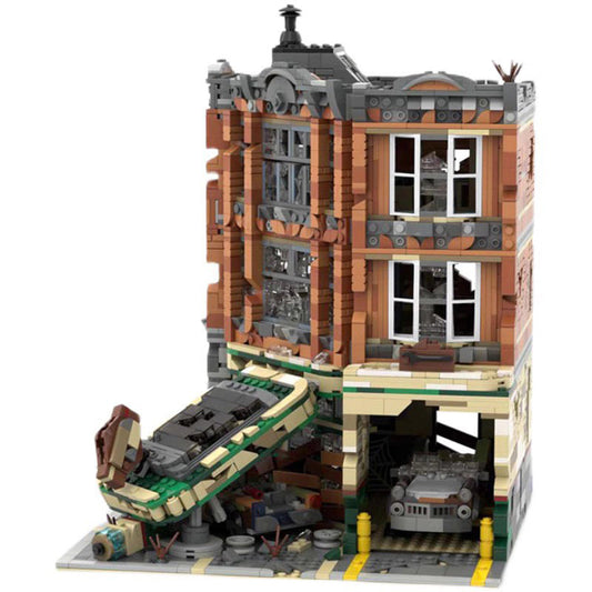 Corner Garage Building Kit | Apocalypse Version | LEGO-Compatible MOC - 1