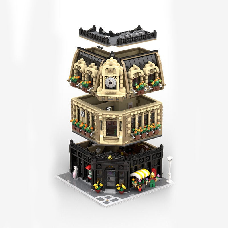 Corner Post Office Modular Building Kit | 4534 Piece Architectural MOC Kit - 8
