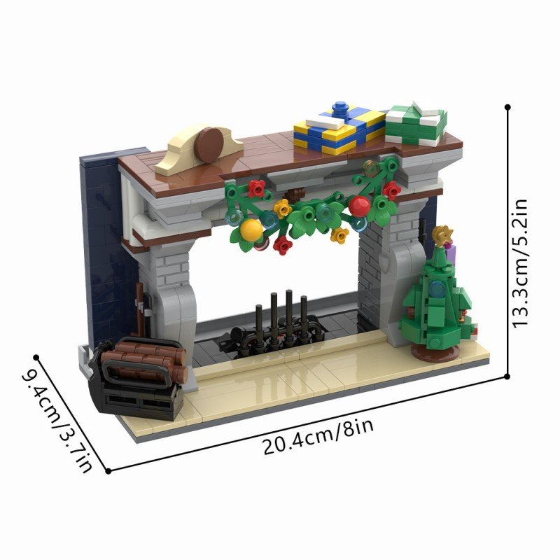 Cozy Fireplace Smartphone Holder Building Kit | LEGO-Compatible MOC - 4