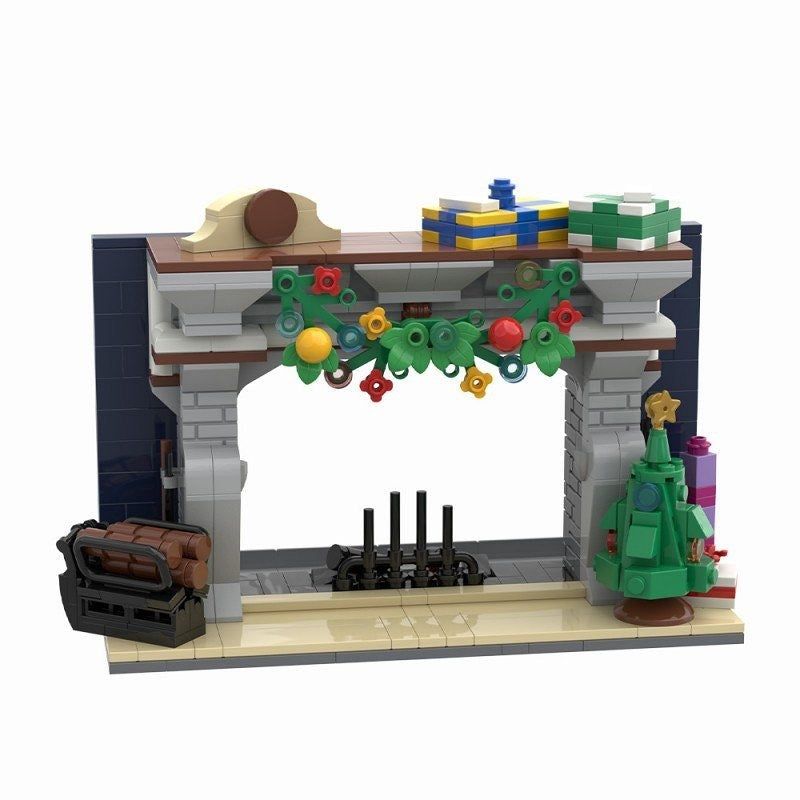 Cozy Fireplace Smartphone Holder MOC Building Kit | Home Display Decor - 2