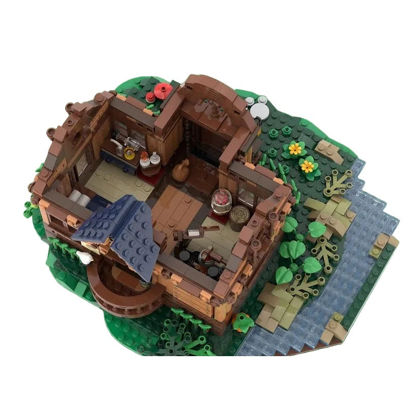 Creek Hut MOC Building Kit | Rustic Riverside Cabin Architecture Model - 3