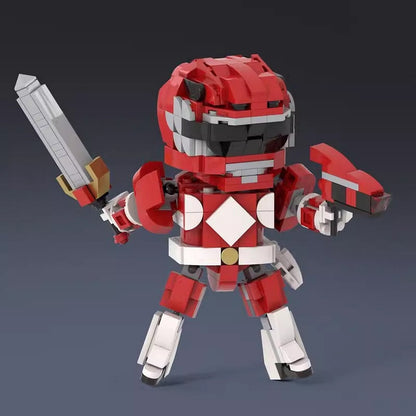 Crimson Hero Ranger MOC Building Kit | Armored Character Figure Model - 2