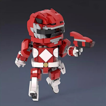 Crimson Hero Ranger MOC Building Kit | Armored Character Figure Model - 4