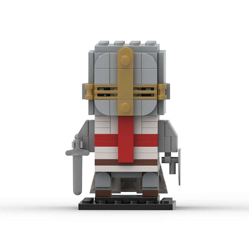 Crusader Knight MOC Cube Character Building Kit | Medieval Warrior Model - 1