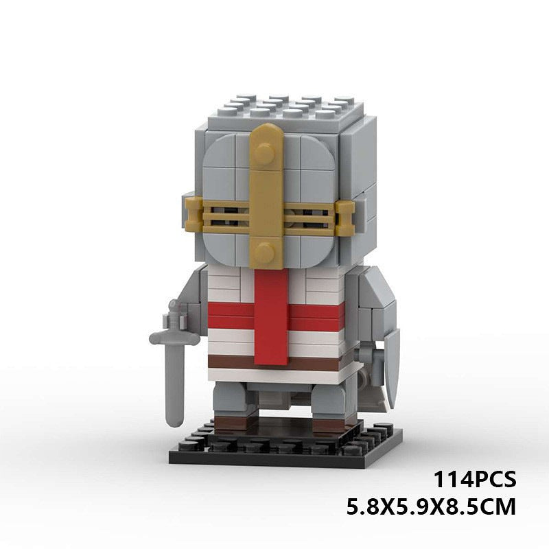 Crusader Knight MOC Cube Character Building Kit | Medieval Warrior Model - 5