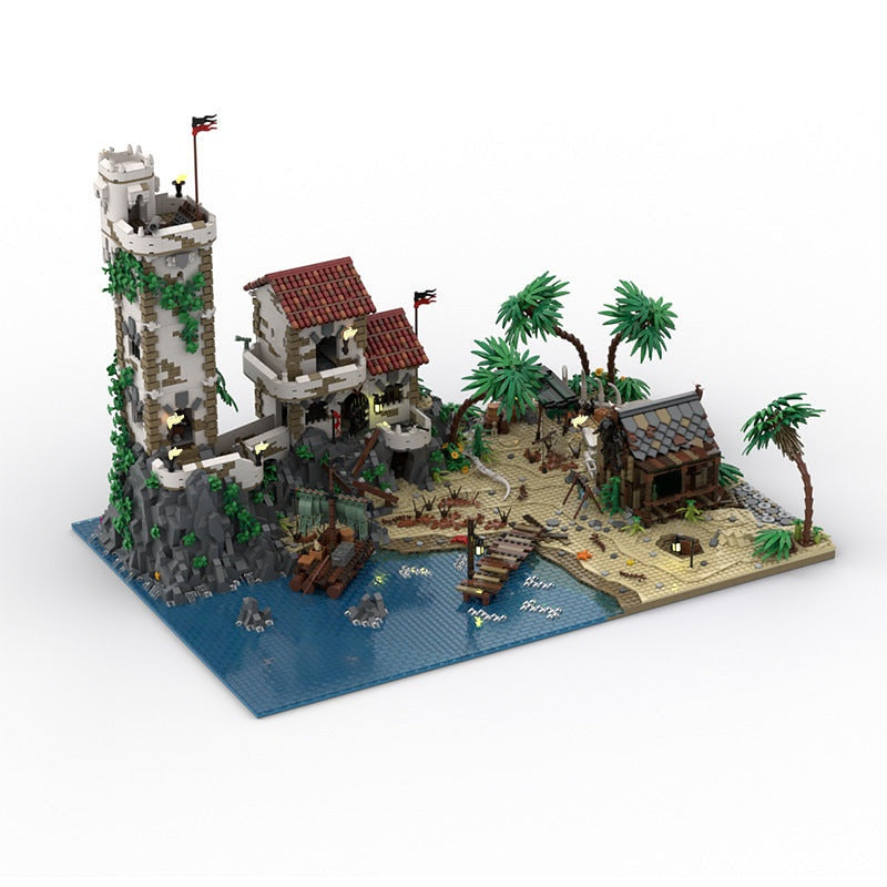 Cursed Beach Pirate Island MOC Building Kit | Dark Coastal Diorama - 1