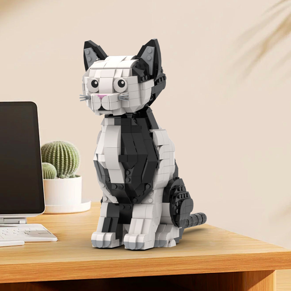cute cat pet building set | lego compatible - 1