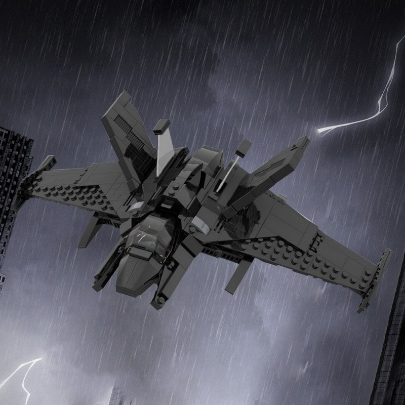 Dark Knight Stealth Aircraft Building Kit | LEGO-Compatible MOC - 1