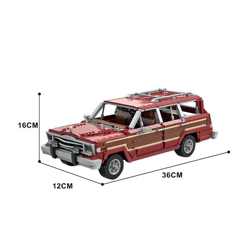 Dark Red 4x4 Wagon Building Kit | LEGO-Compatible MOC - 4