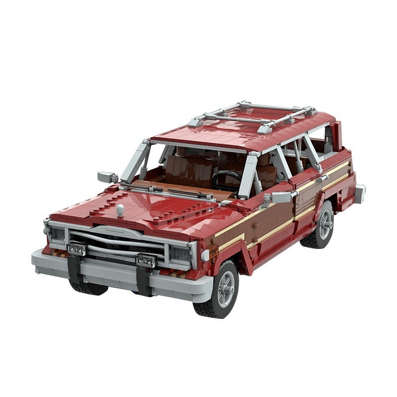 Dark Red 4x4 Wagon MOC Off-Road Vehicle Building Kit - 1