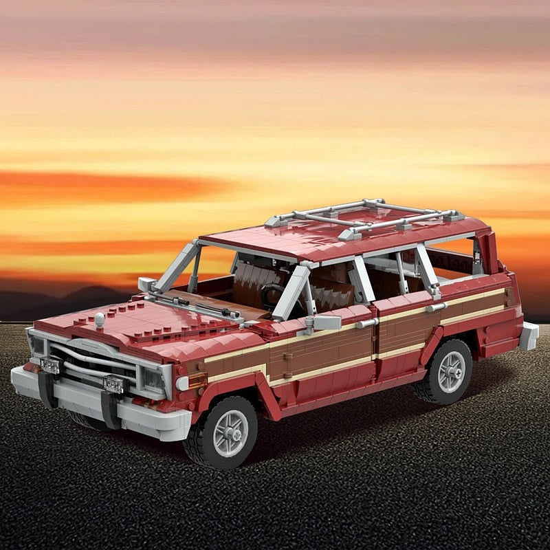 Dark Red 4x4 Wagon MOC Off-Road Vehicle Building Kit - 5