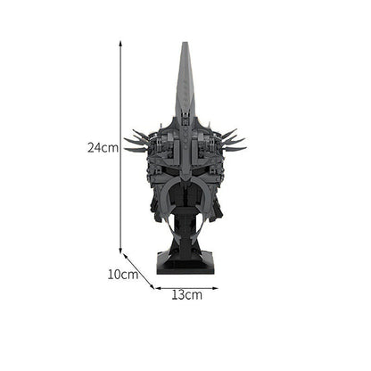 Dark Wraith King Helmet MOC Building Kit Fantasy Display Armor Model - 2