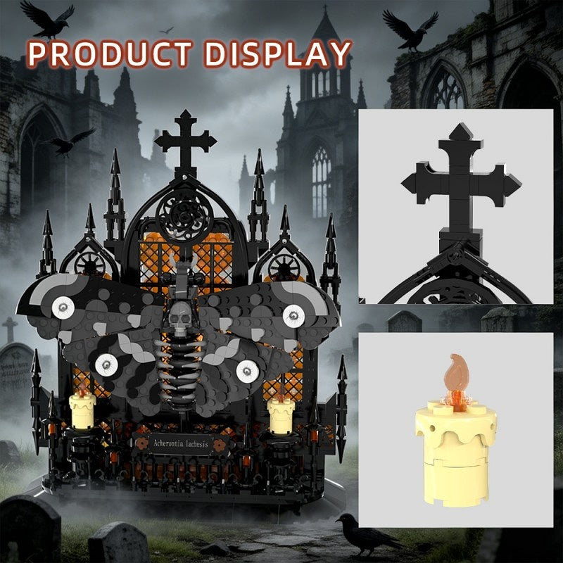 Death's-Head Hawkmoth MOC Building Kit | Gothic Insect Display - 5