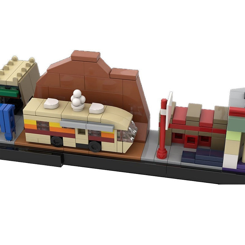 Desert Crime City Diorama MOC Building Kit with Lab RV & Restaurant - 3