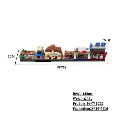 Desert Crime City Diorama MOC Building Kit with Lab RV & Restaurant - 4
