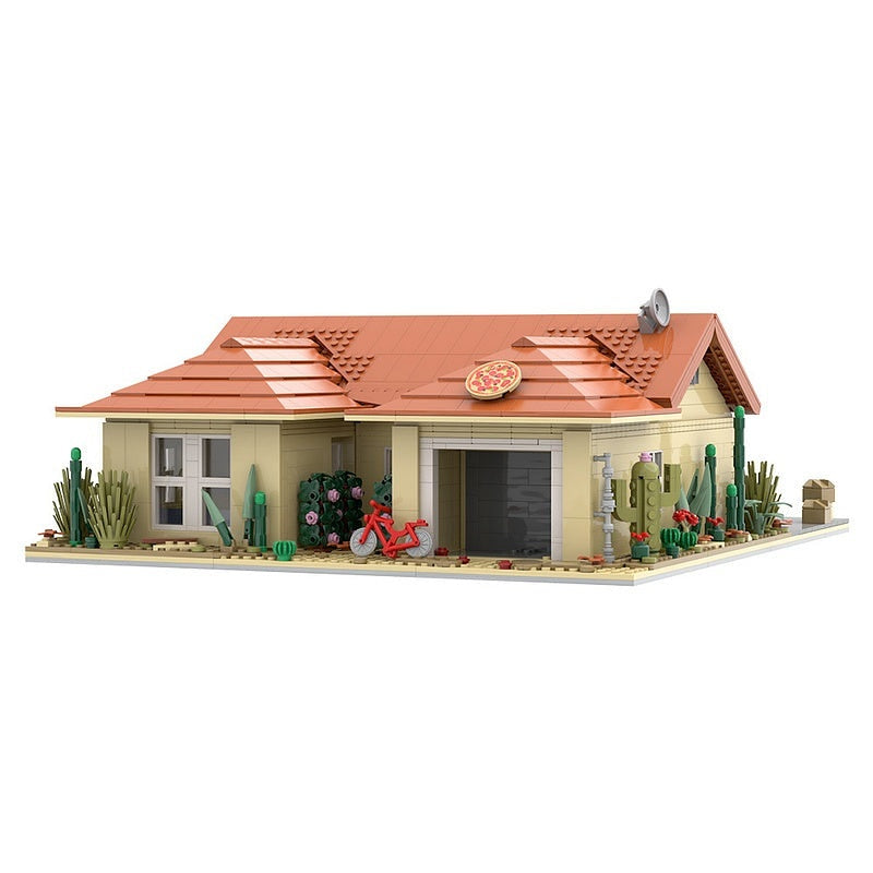 Desert Family House MOC Building Kit | Cinematic Residential Diorama Model - 3