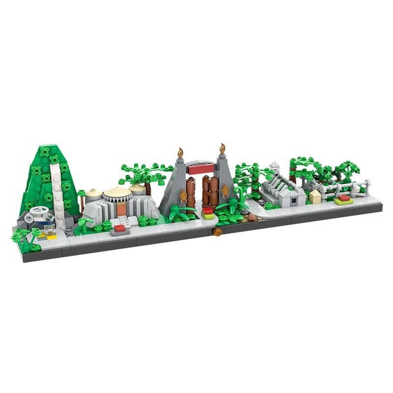 Dino Adventure Skyline MOC Prehistoric City Architecture Building Kit - 1