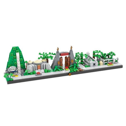 Dino Adventure Skyline MOC Prehistoric City Architecture Building Kit - 1