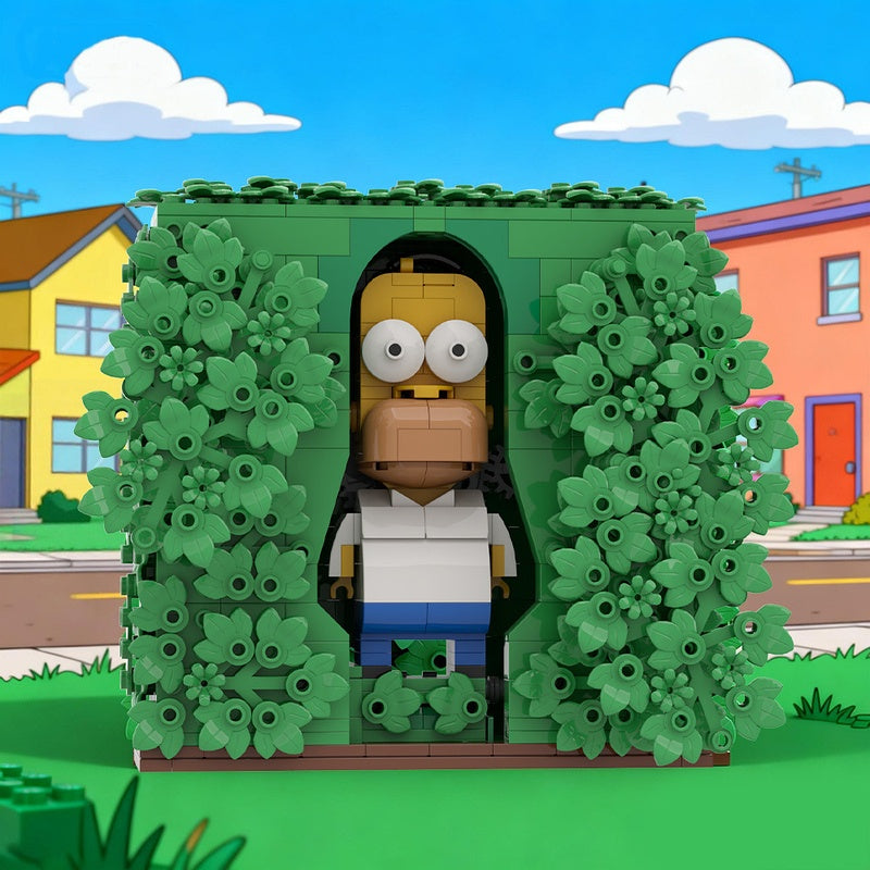 Disappearing Into Bushes MOC Building Kit | Funny Character Diorama - 2