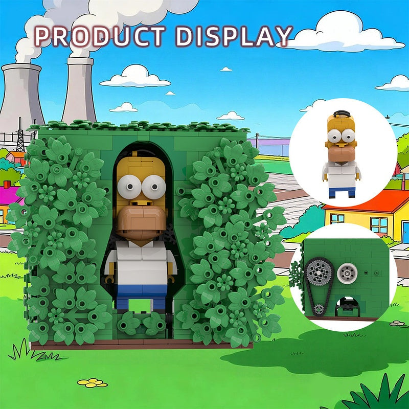 Disappearing Into Bushes MOC Building Kit | Funny Character Diorama - 3