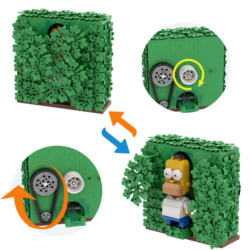 Disappearing Into Bushes MOC Building Kit | Funny Character Diorama - 5