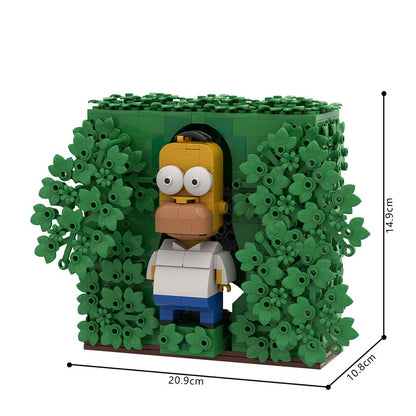 Disappearing Into Bushes MOC Building Kit | Funny Character Diorama - 6