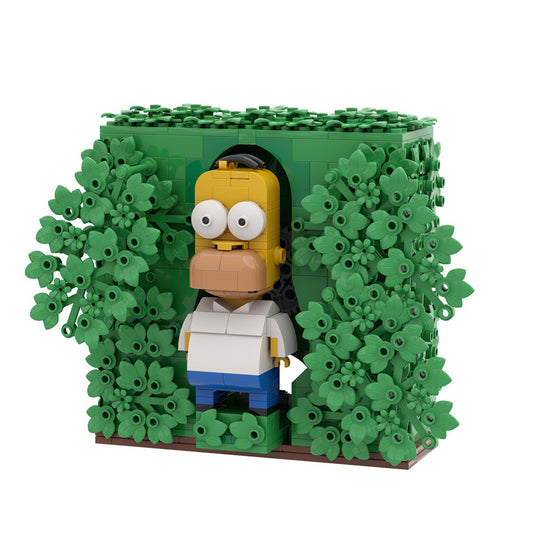 Disappearing Into Bushes MOC Building Kit | Funny Character Diorama - 2